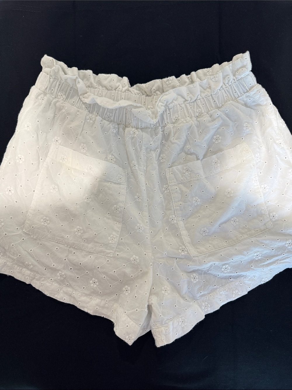 LC Lauren Conrad White Eyelet High-Waist Shorts